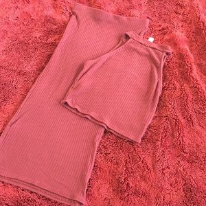 Crop Top & Midi Skirt - Matching Set